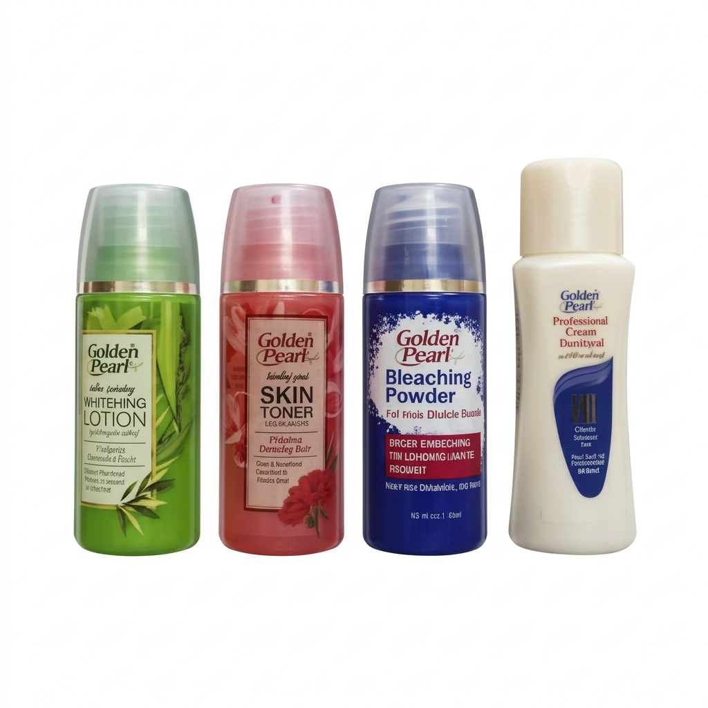 Golden Pearl 4-in-1 Complete Skincare Kit – Whitening Lotion, Toner, Bleaching Powder & Cream